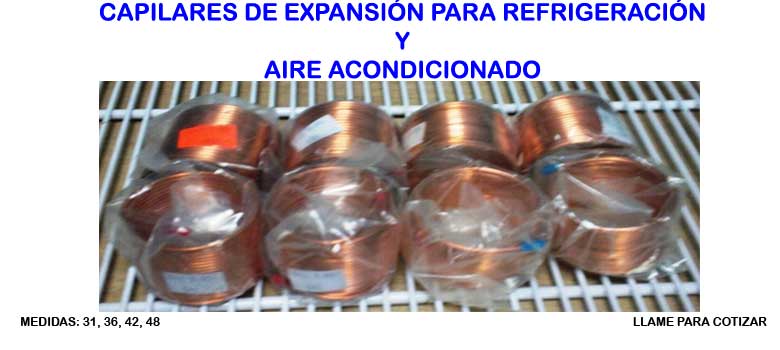 capilares para expansion en sistemas de refrigeracion y aire acondicionado